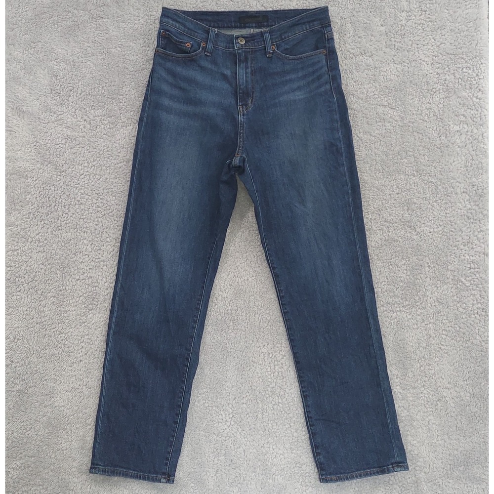 Uniqlo Jeans Women's 26 High Rise Straight Leg Stretch Denim Medium Wash Classic